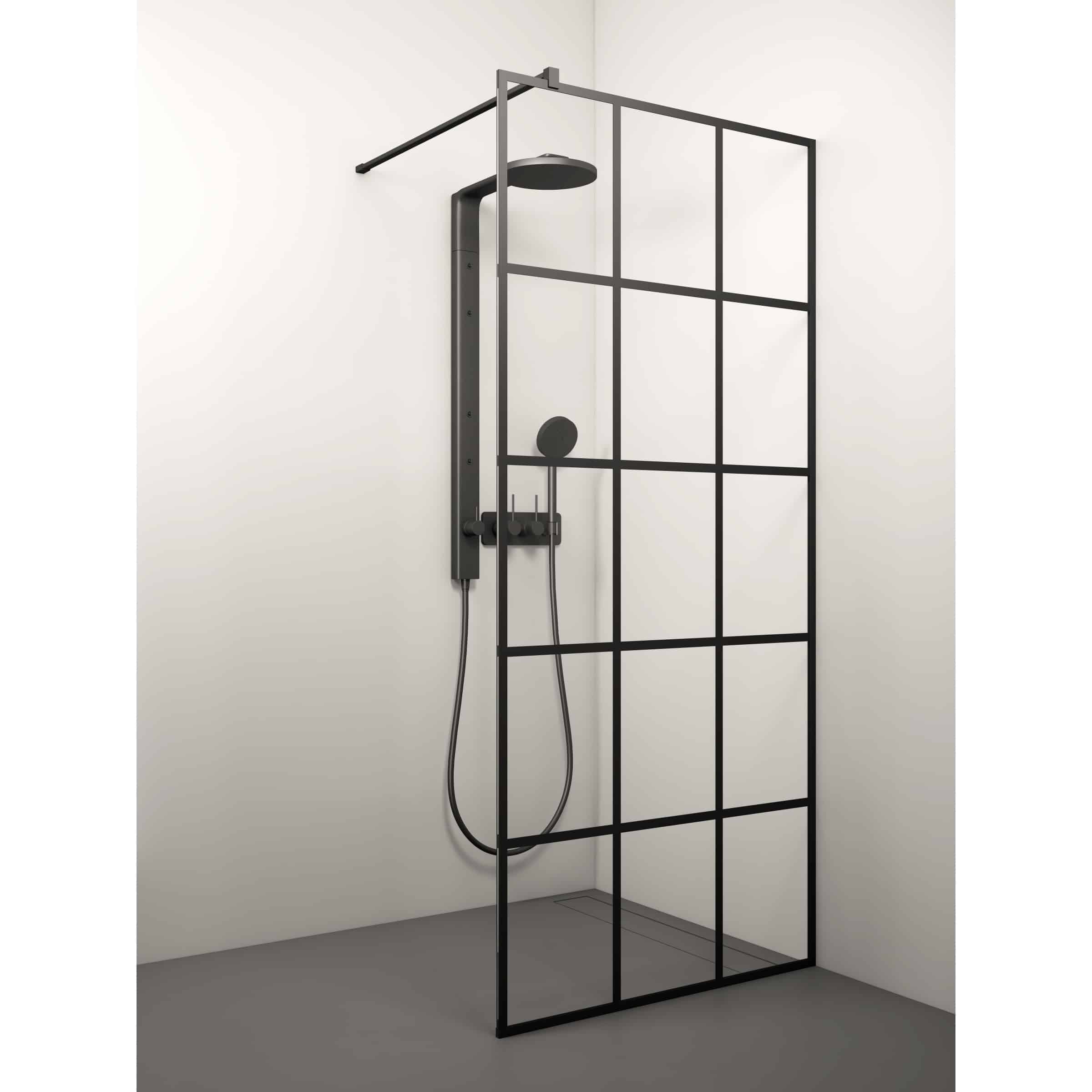 Stikla dušisein Kaira Black Deep 3