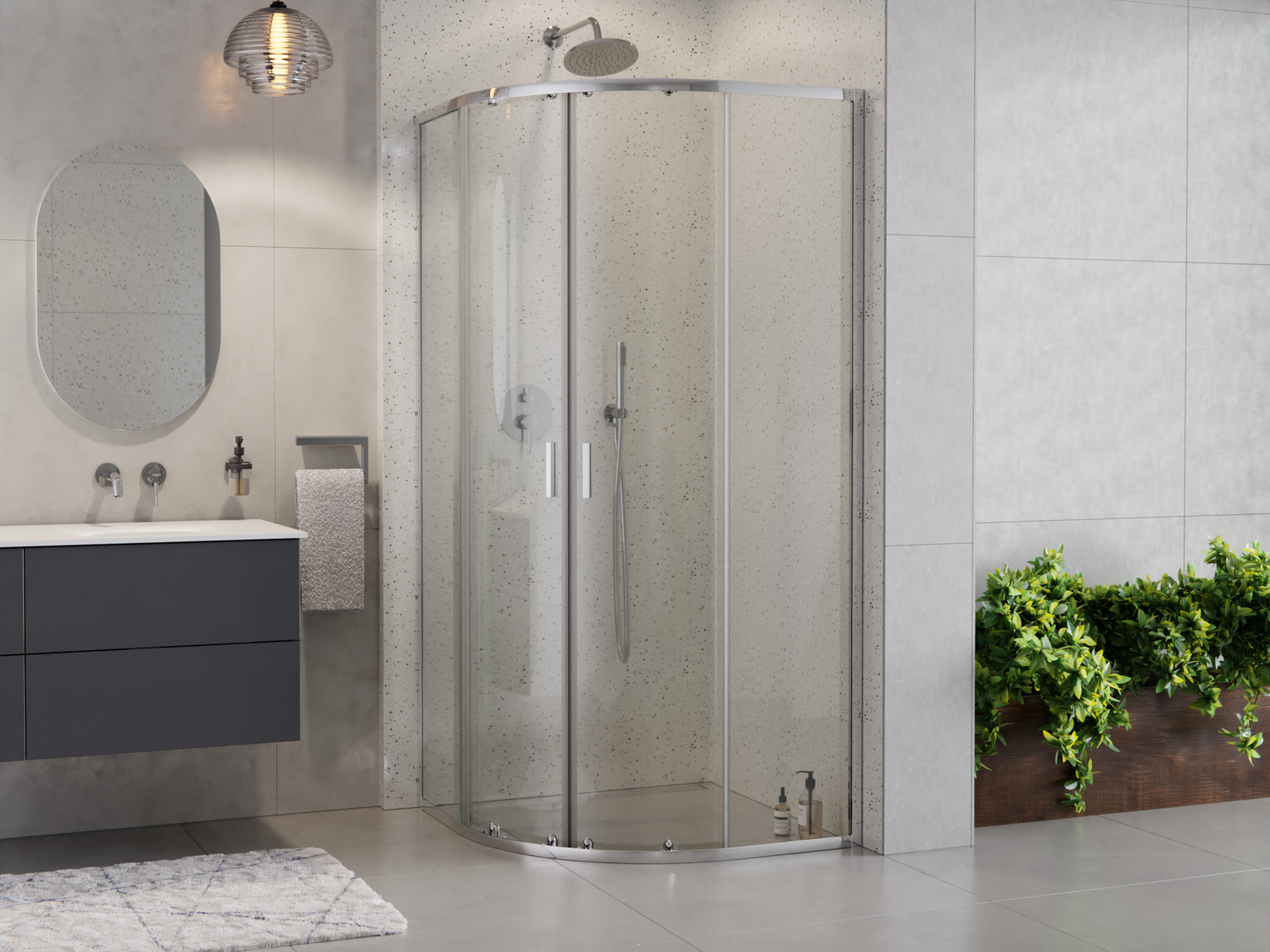 Besco dušinurk Zarya 80x80x190 kroom