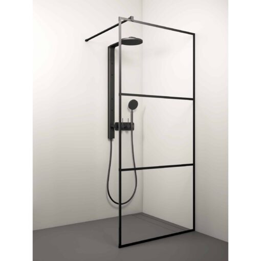 Stikla dušisein Kaira Black Deep 2