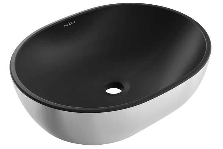 Mexen keraamiline valamu Viki 48x35 must/hõbe 2