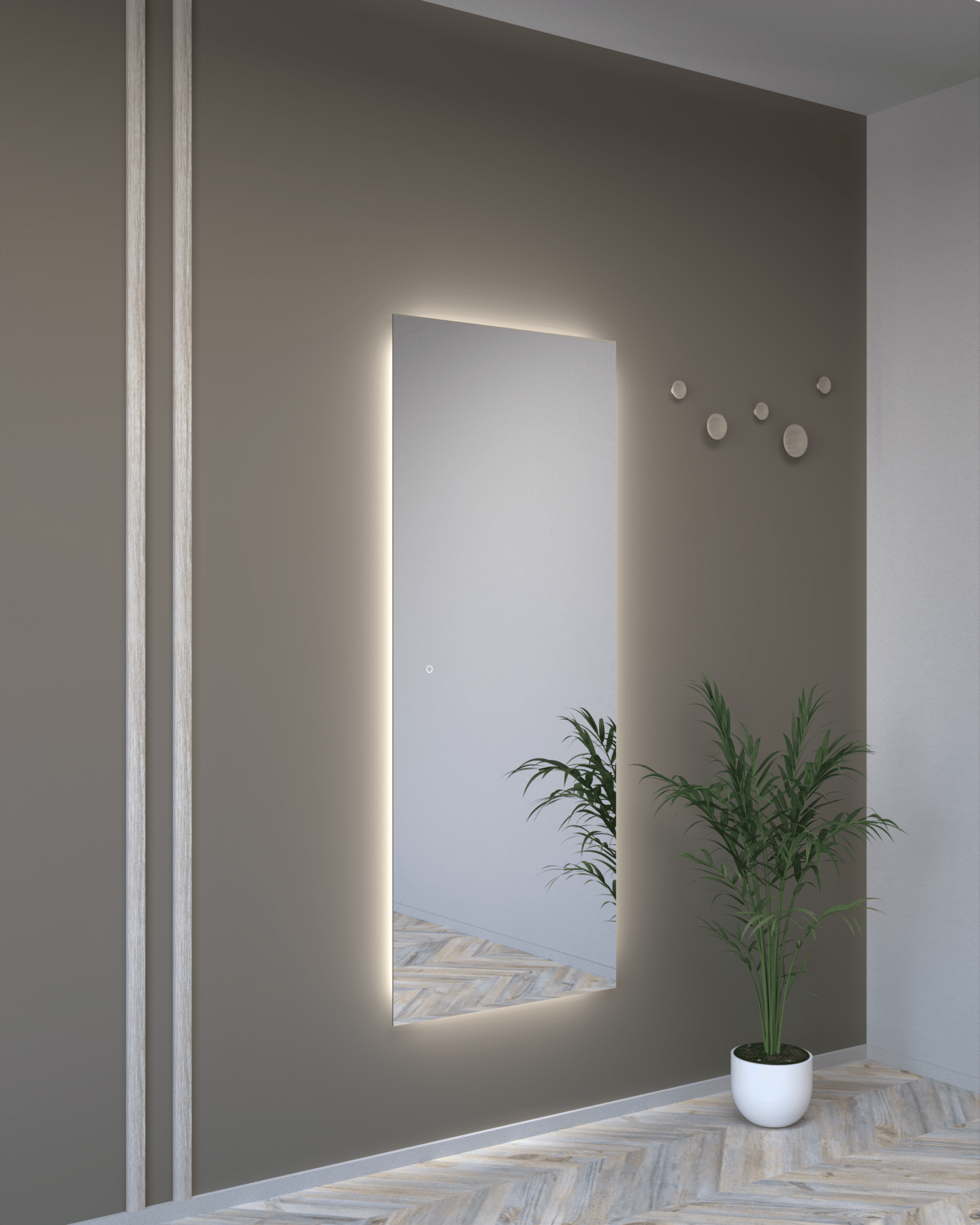 Stikla Servis valgustiga peegel Frank