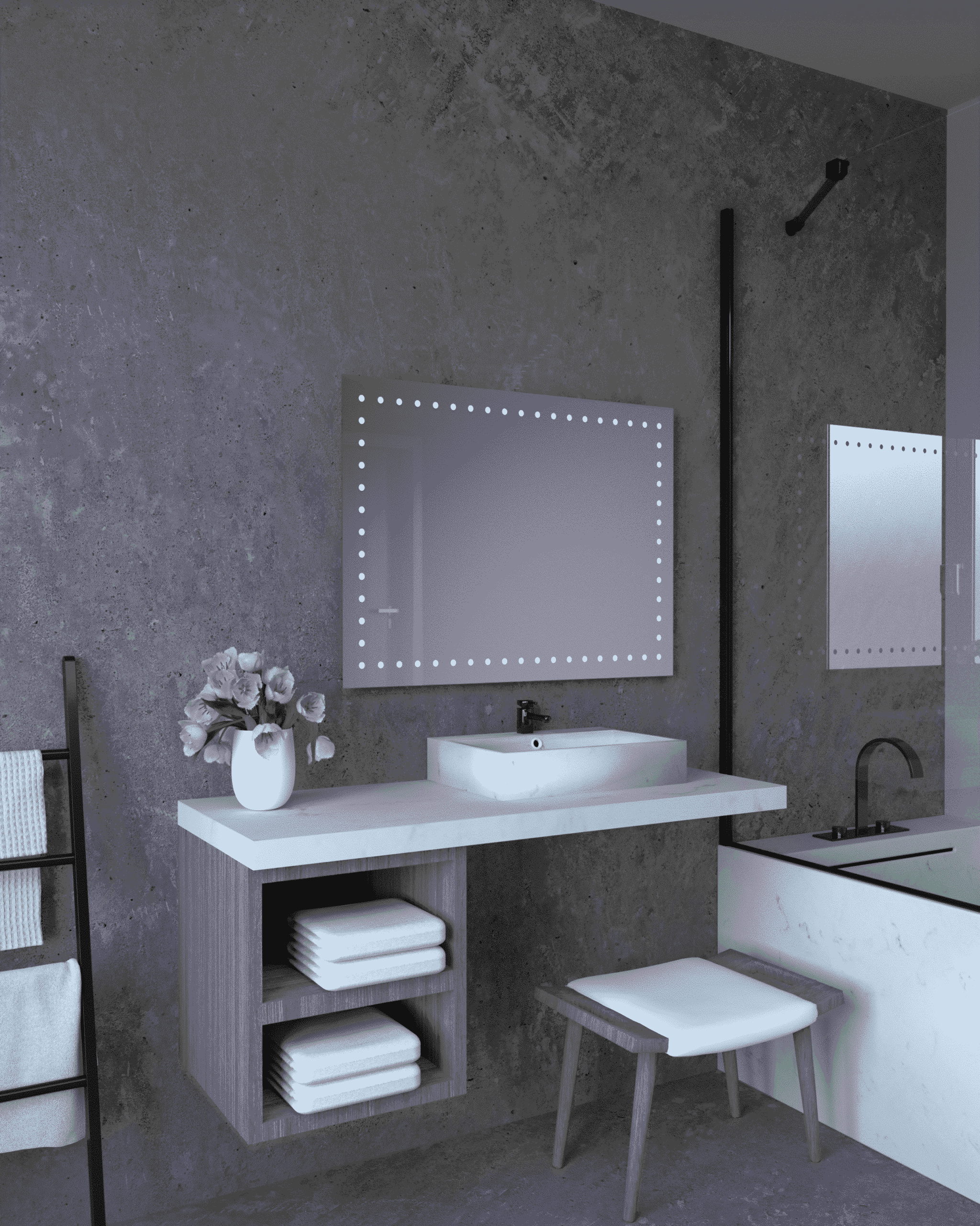 Stikla Servis valgustiga peegel Lilly 1 Lilly pilt scaled