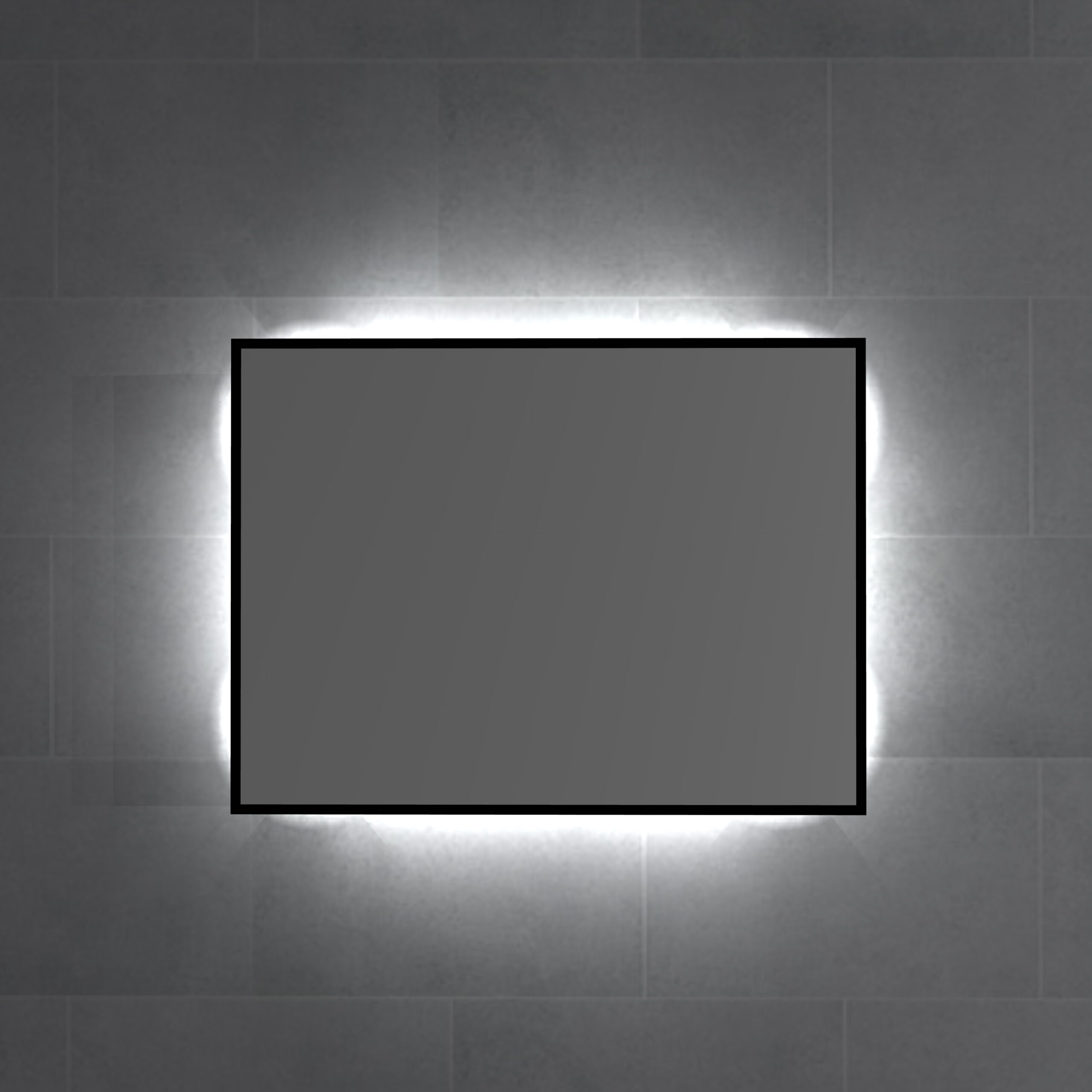 Stikla Servis valgustiga peegel Rodica musta raamiga