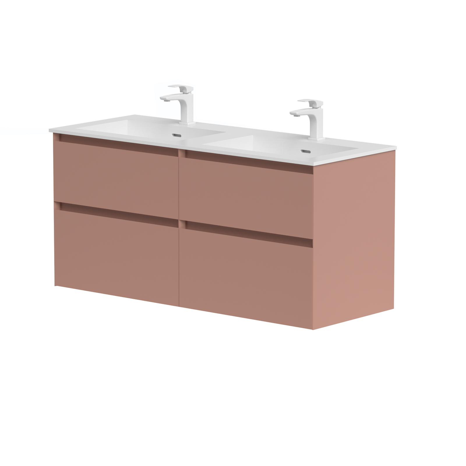 Kame valamukapp Loft 120 Dusty Pink kahesele valamule