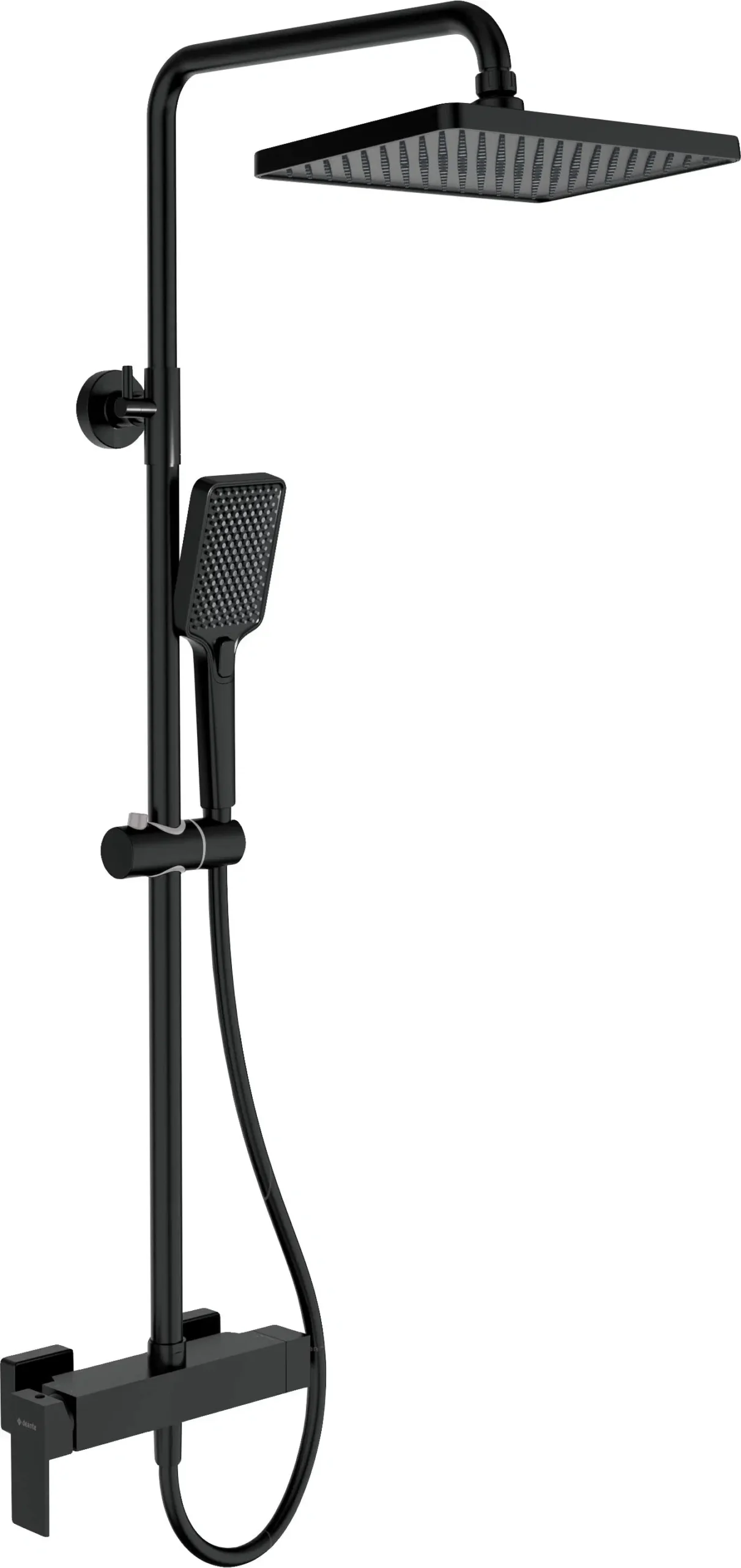 Deante dušisegisti komplekt Anemon must matt