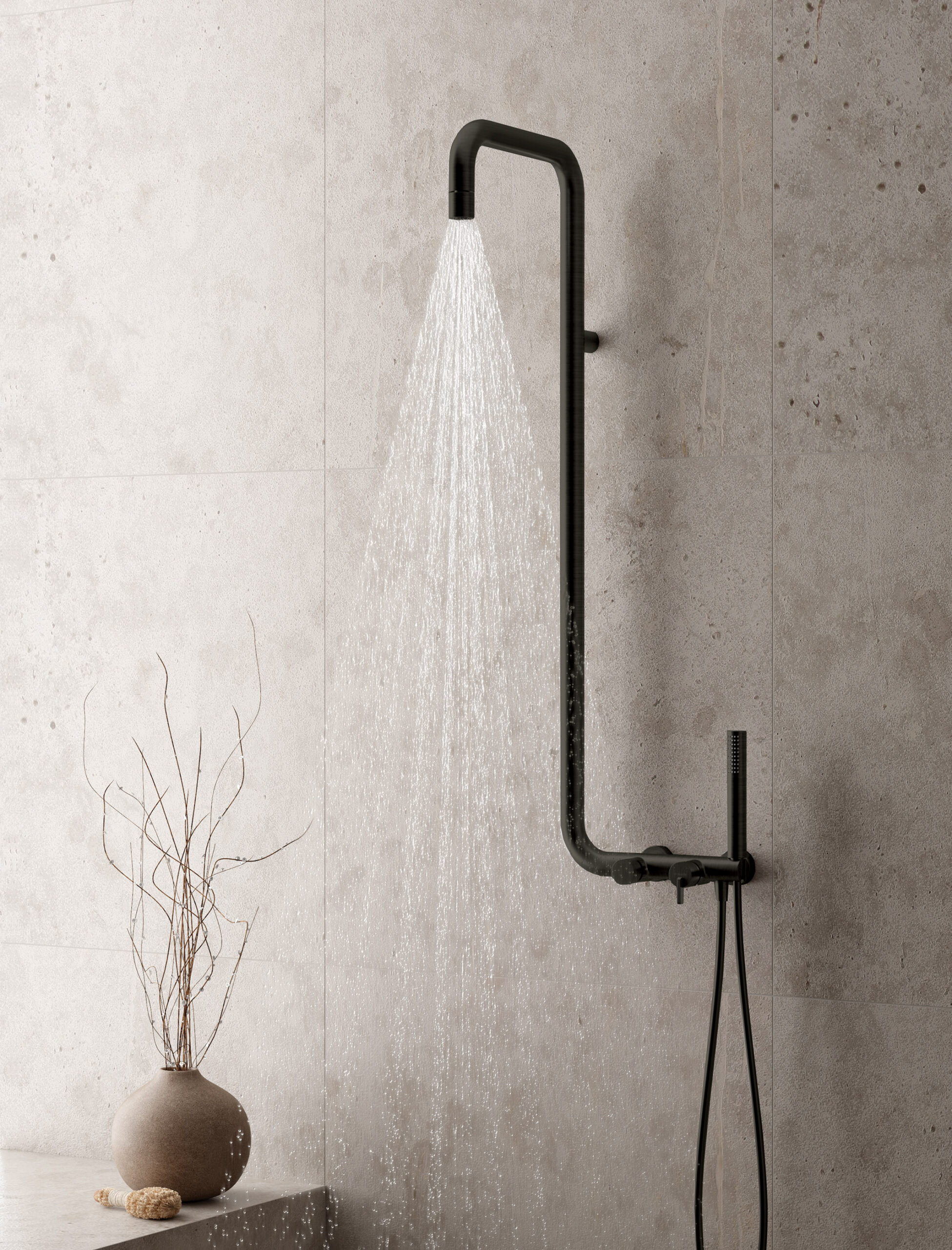 Deante dušisegisti komplekt Silia must matt 2 NQS N4QM v2 scaled